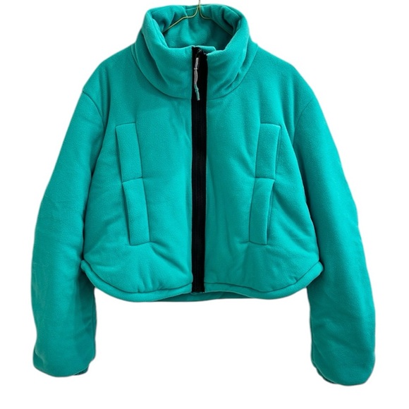 🦋FREE PEOPLE FP MOVEMENT GreenRENEGADE FLEECE PUFFER JACKET COAT size-Small